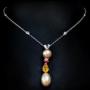 South Sea Pearls,Citrines and Diamond Pendant