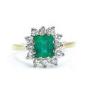 Square Emerald & Diamond Ring