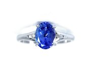 Tanzanite & Diamond 3 Stone Ring