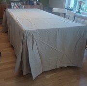 Lge  all Linen fitted table cloth