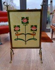 Arts /crafts Beadwork Brass Firescreen