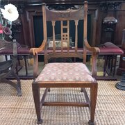A Quality Oak Arts And Crafts Arm Chair