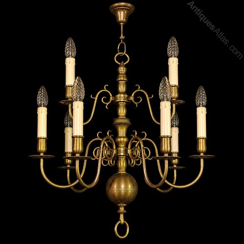 Antique 9 Light Flemish Chandelier