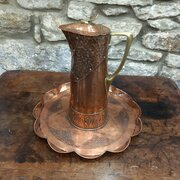 Arts And Crafts Copper Flagon /Jug And Tray