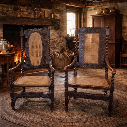 Charles II Period Armchairs