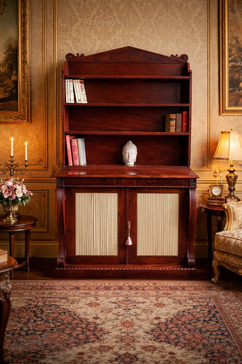 Fine Regency Mahogany Chiffonier Bookcase