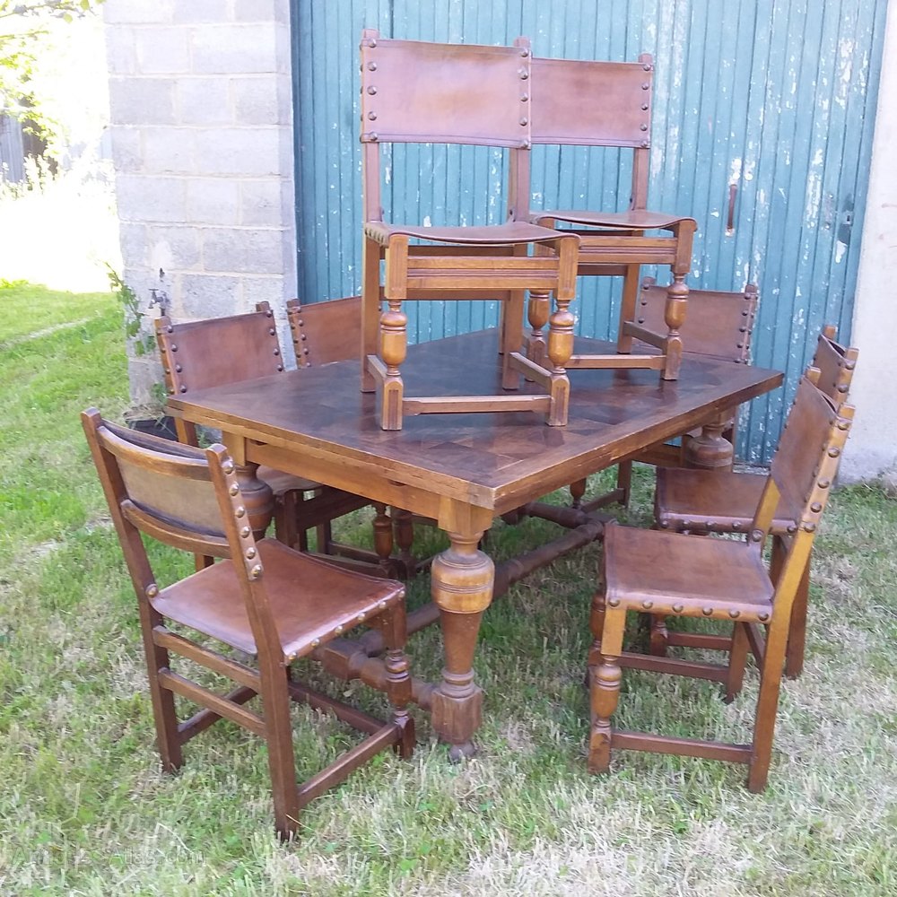 Large Draw Leaf Table And 8 Chairs Antiques Atlas
