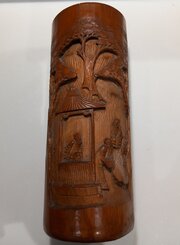 Chinese Carved Bamboo Brush Pot.