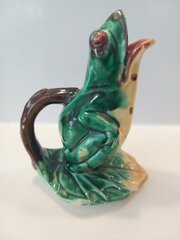Majolica Frog Pitcher