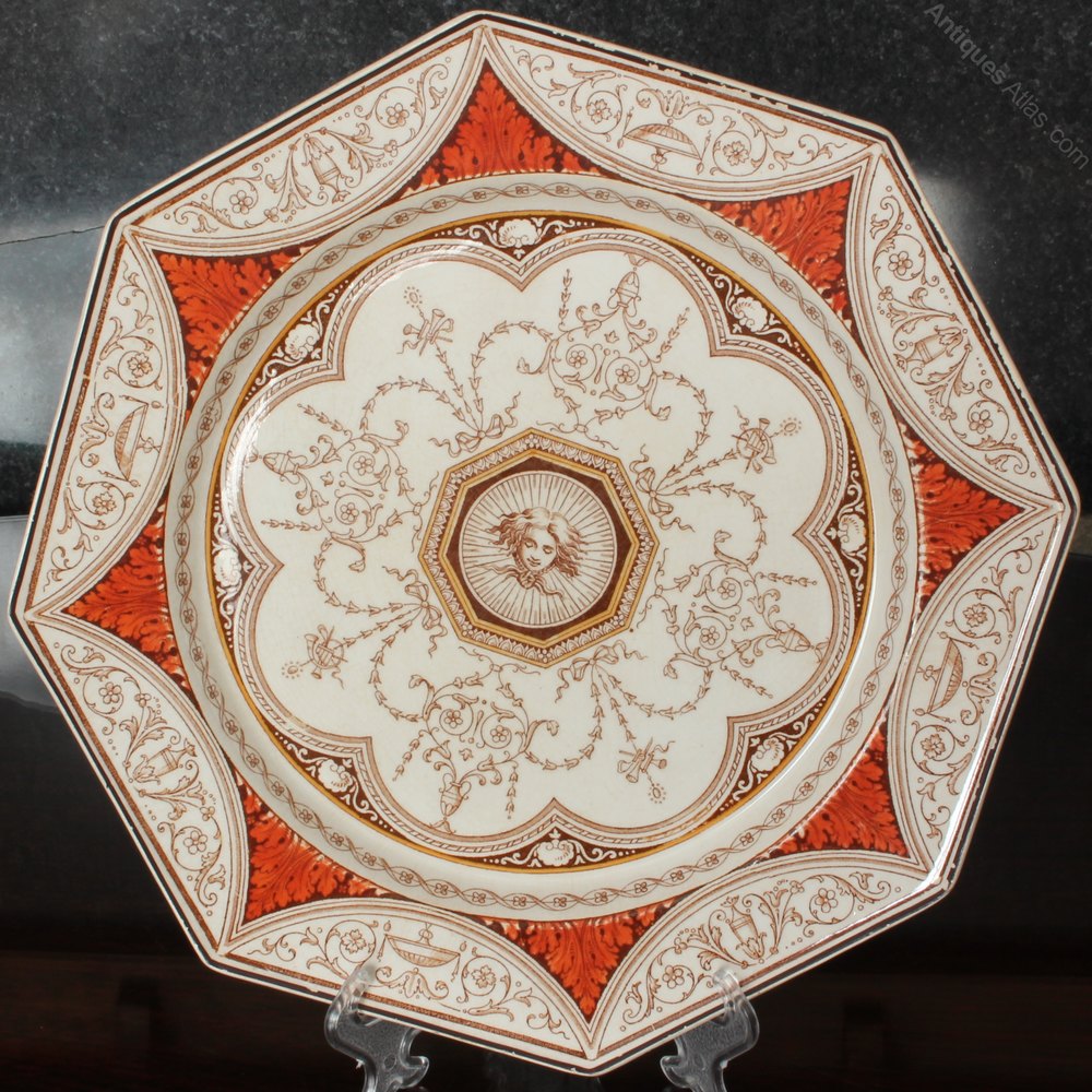 Antiques Atlas Minton Octagonal 'Holland' Pattern Plate Date 1882
