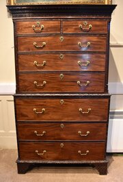 18th Century Carved Mahogany Chest On Chest
