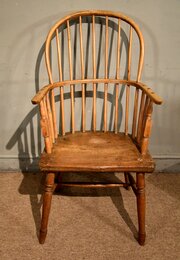 19th Century Ash Stick Back Windsor Armchair