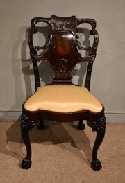 19th Century Cuban Mahogany Carved Side Chair