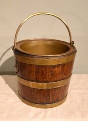 19th Century Oak And Brass Bound Planter / Ice Bucket