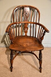 19th Century Yew Wood Windsor Armchair 