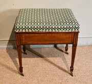 Edwardian Mahogany Satinwood Music Stool
