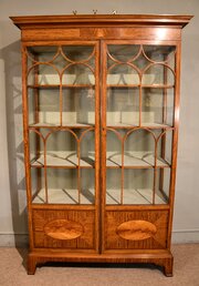 Late 19th Century Satinwood Glazed Bookcase