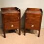 Matched pair George III mahogany bedside cupboards