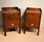Matched Pair George III Mahogany Bedside Cupboards