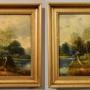 Oil Painting Pair by George Harris Fishing on a D