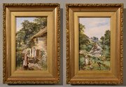 Oil Painting Pair By William Henry Pike " Devon"