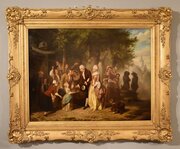 Oil Painting By Hendricus Joseph Dillens "A Country Marriage