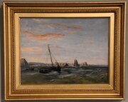Oil Painting By James Maule "Fishing Boats Going Out" 