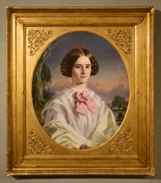 Oil Painting By Thomas John Hughs "Portrait Of A Lady"