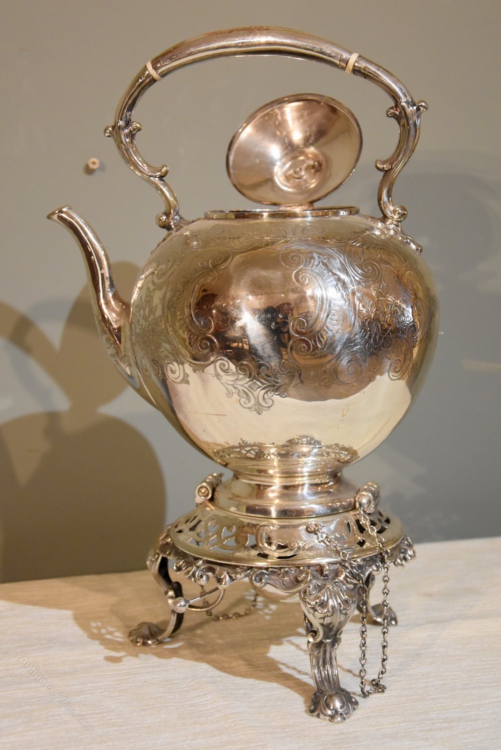 Antiques Atlas Ornate English Silver Plate Kettle On Stand