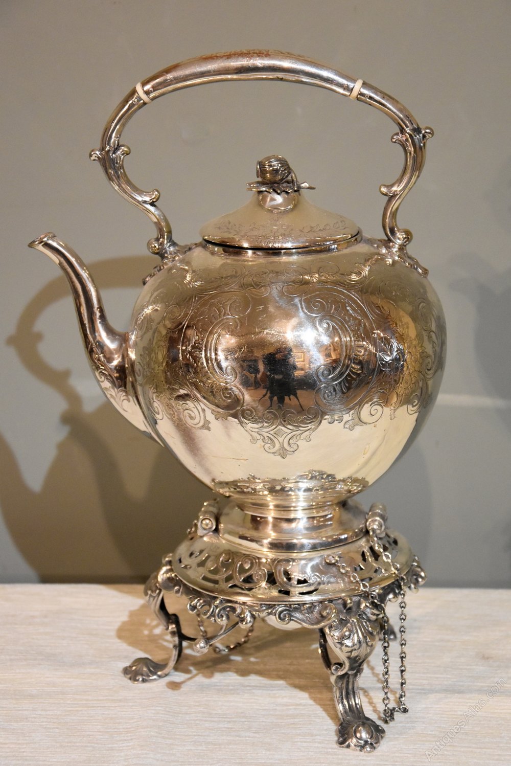 Antiques Atlas Ornate English Silver Plate Kettle On Stand