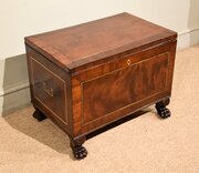 Regency mahogany and brass inlaid cellarette