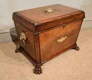 Regency Mahogany Cellarette With Lion Handles