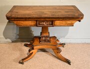  Regency Period Carved Rosewood Card Table 