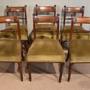Set of six Regency mahogany rope back dining chairs