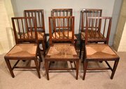 Set Of Six Early Hepplewhite Dining Chairs