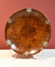 Silver Mounted Burr Walnut Maple Bowl