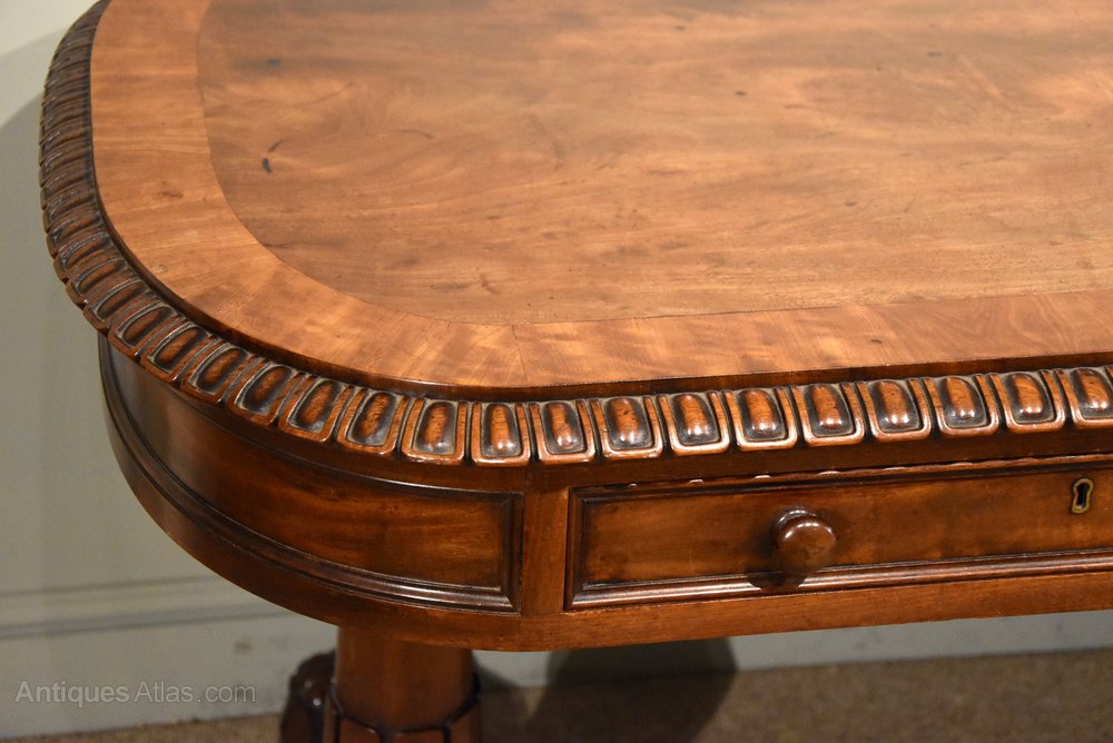 William IV Mahogany Writing Table / Library Table Antiques Atlas
