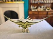 Chalet Glass Sculpture - XL Olive Splash