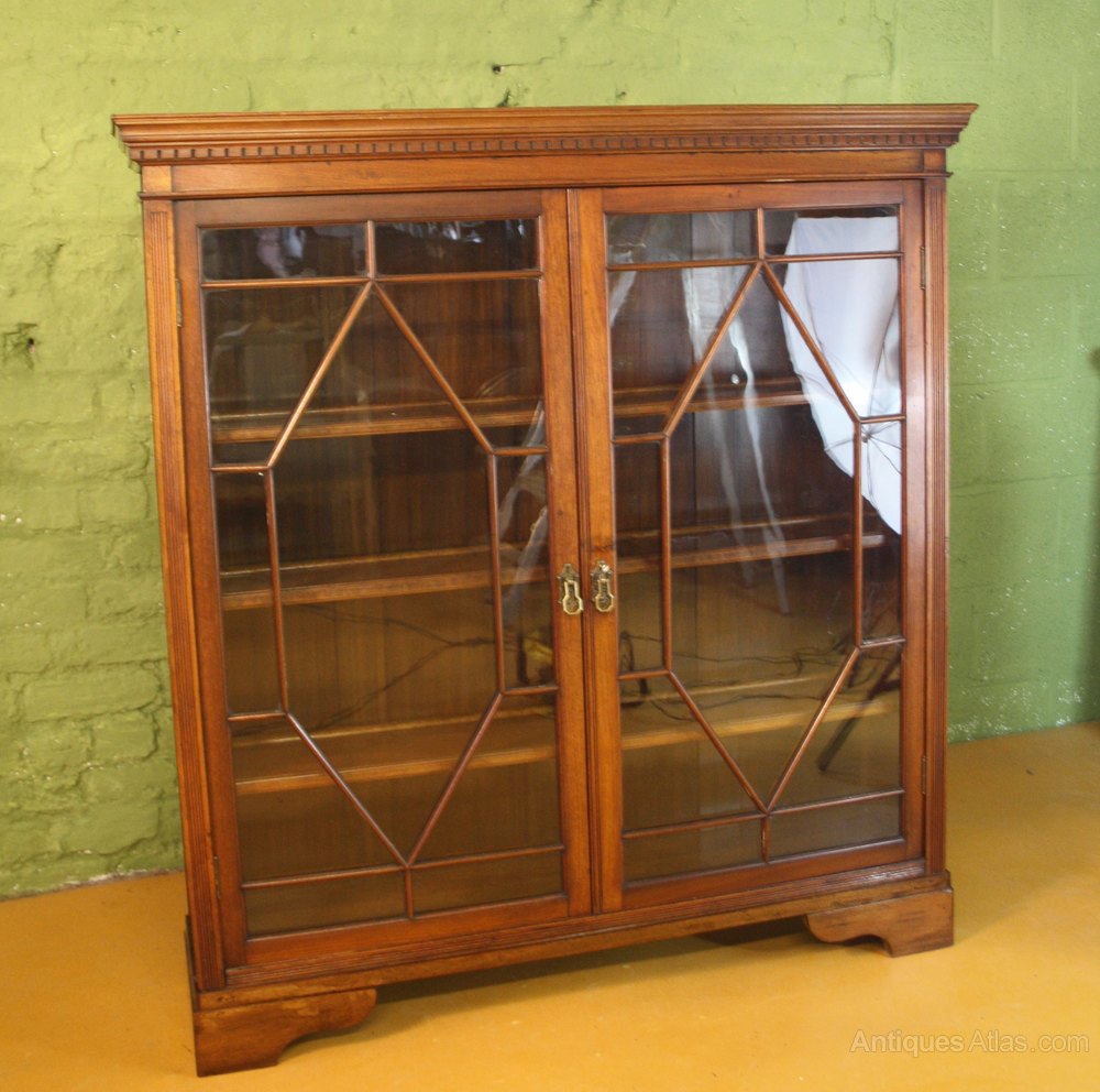 Large Walnut Astragal Bookcase Display Antiques Atlas