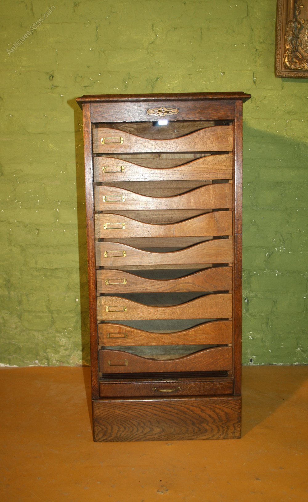 Vintage Oak Tambour Fronted Filing 1920s Antiques Atlas