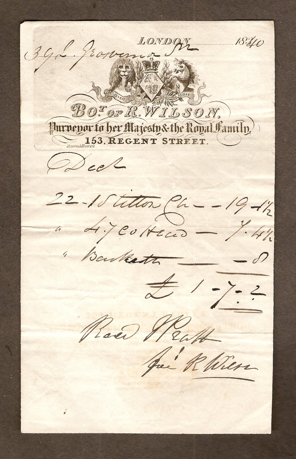 Antiques Atlas London Letterhead 1840