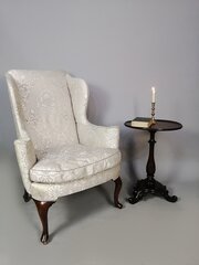 19th Century English Walnut Wing Armchair C. 1860
