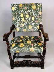  Beautiful Carolean Solid Walnut Armchair C.1670