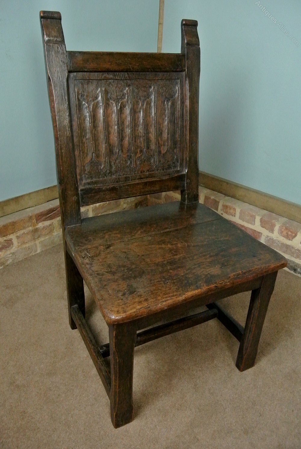 Charles I Oak Chair With Linen Fold Back Panel Antiques Atlas