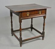 Charming William And Mary Oak Lowboy C. 1690