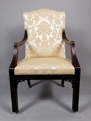 Chinese Chippendale Mahogany Library Chair C.1750