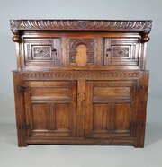 Cromwellian Oak Court Cupboard Dated 1656