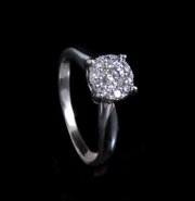 Diamond and 18kt White Gold Engagement Ring