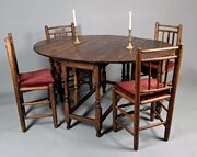 Early 18th Century Drop Leaf Oak Table C. 1700