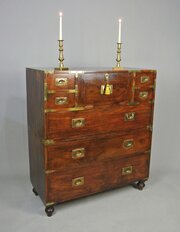 Georgian Solid Walnut Campaign Chest C. 1810